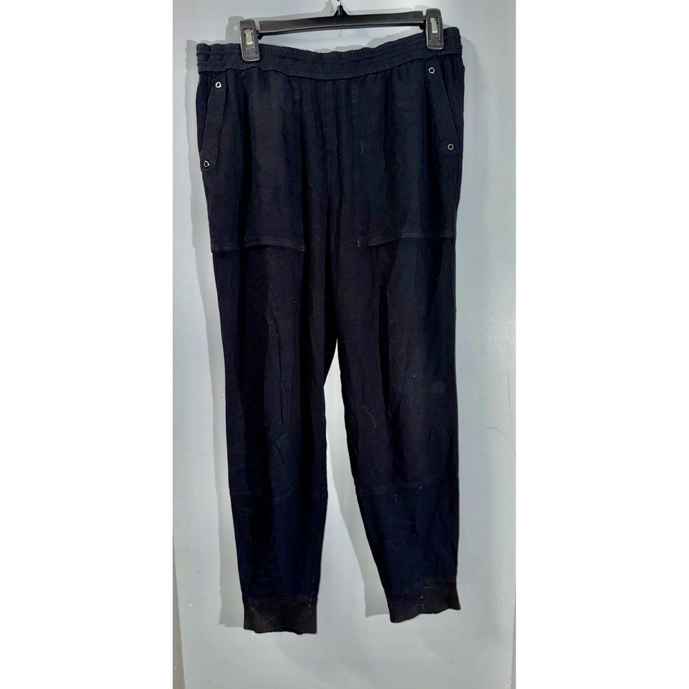 James Perse‎ black cotton drawstring joggers pockets size women's medium